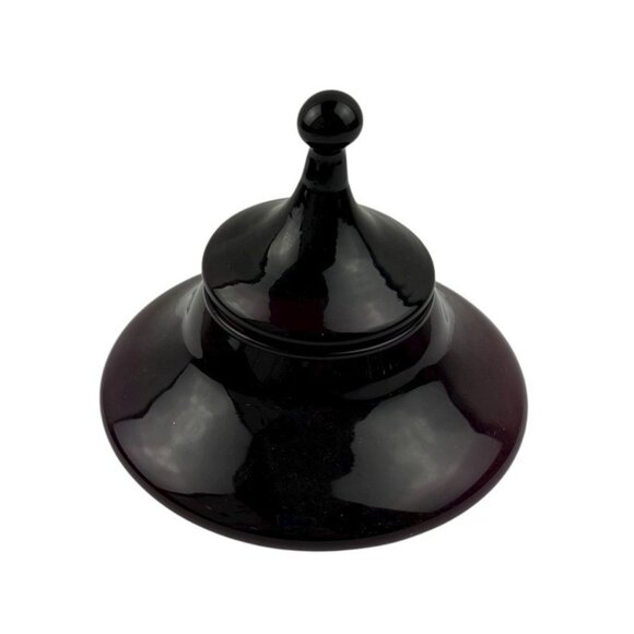 *Vintage Circus Tent Apothecary Lidded Glass Jar Purple Amethyst Collectible - Picture 3 of 5